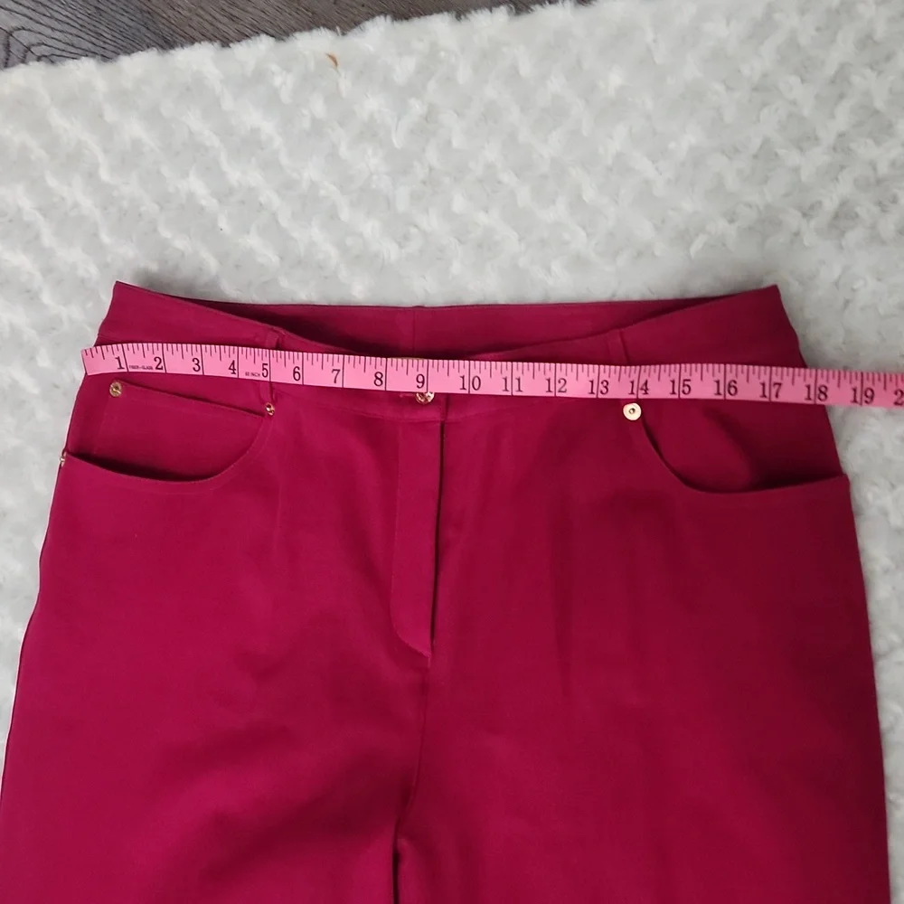 St. John Yellow Label Red Heavyweight Twill Pant Size 12 - Picture 4 of 9